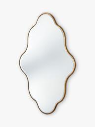 Yearn Aria Curved Wood Frame Wall Mirror, 120 x 80cm, Gold - thumbnail 3