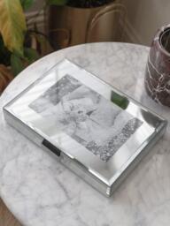 Stackers Glass Collection Mirrored Photo Jewellery Box Lid - thumbnail 2