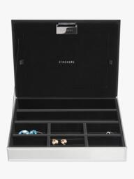 Stackers Glass Collection Mirrored Photo Jewellery Box Lid - thumbnail 5