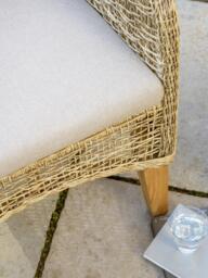 KETTLER Durban 6-Seater Teak Wood Garden Dining Table & Woven Rattan Chairs Set, Grey - thumbnail 6