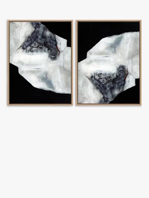 John Lewis Nina Archer 'Bedrock' Framed Canvas Prints, Set of 2, 84 x 64cm, Black/White - image 1
