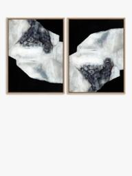 John Lewis Nina Archer 'Bedrock' Framed Canvas Prints, Set of 2, 84 x 64cm, Black/White - thumbnail 1
