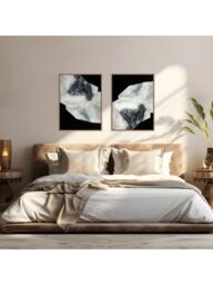 John Lewis Nina Archer 'Bedrock' Framed Canvas Prints, Set of 2, 84 x 64cm, Black/White - thumbnail 2