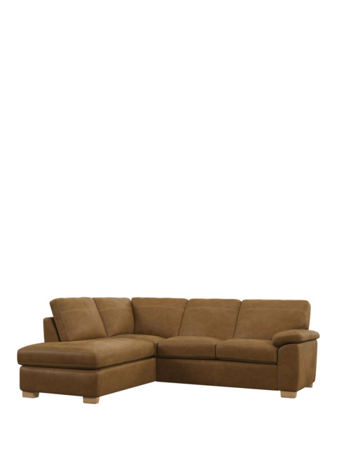 John Lewis Camden LHF Chaise Corner Leather Sofa, Light Leg - image 1
