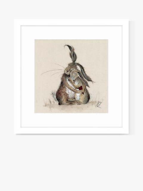 John Lewis Sarah Reily 'Hares My Heart' Framed Print & Mount, 43.5 x 43.5cm, Brown - image 1