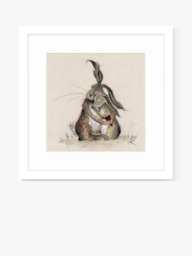 John Lewis Sarah Reily 'Hares My Heart' Framed Print & Mount, 43.5 x 43.5cm, Brown - thumbnail 1