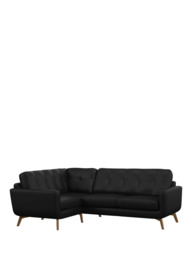 John Lewis Barbican LHF Corner End Leather Sofa, Light Leg - thumbnail 1