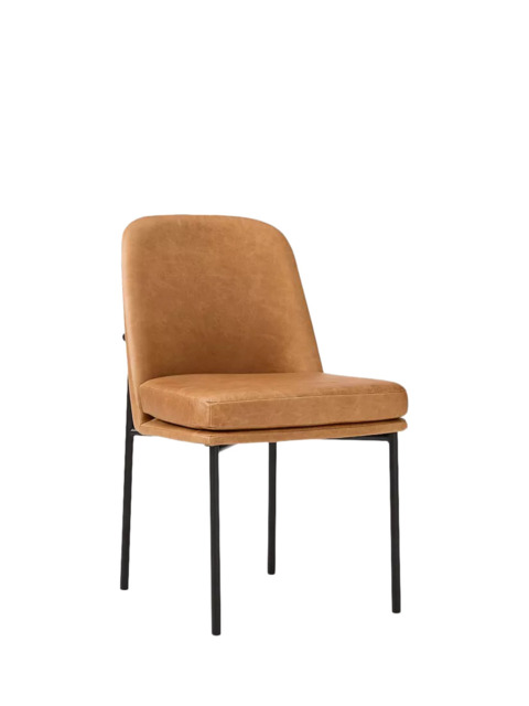 west elm Jack Leather & Metal Dining Chair, Sesame - image 1