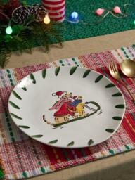 Wednesday Tea Collective Christmas Dog Stoneware Plate, 26cm - thumbnail 3