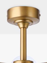 John Lewis Oliver 5 Arm Glass Globe Semi Flush Ceiling Light, Antique Brass - thumbnail 5