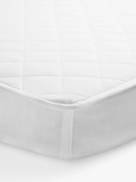 John Lewis Pure Cotton Comfort Mattress Protector, White, Cot