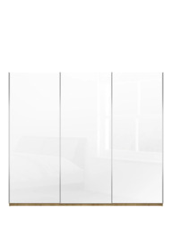 John Lewis Elstra 300cm Glass 3 Sliding Doors Wardrobe, Bianco Oak - thumbnail 3