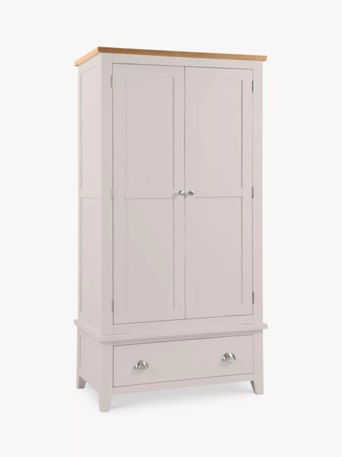 Julian Bowen Richmond Double Wardrobe with 1 Drawer, Grey - image 1