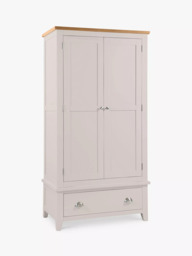 Julian Bowen Richmond Double Wardrobe with 1 Drawer, Grey - thumbnail 1