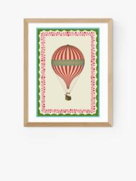 EAST END PRINTS Carrie Neely 'Carnival Hot Air Balloon' Framed Print, 53.4 x 43.4cm, Natural - thumbnail 1