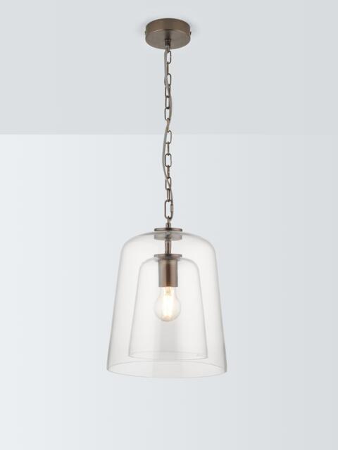 John Lewis Chime Dual Glass Pendant Ceiling Light, Clear - image 1
