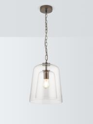 John Lewis Chime Dual Glass Pendant Ceiling Light, Clear