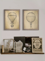 Brookpace Lascelles Air Balloon 'Travel III' Framed Print, 42 x 36cm, Brown - thumbnail 2