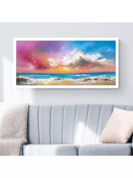 John Lewis Anna Schofield 'Follow Your Heart' Embellished Framed Print, 49.5 x 104.5cm, Pink/Multi - thumbnail 1