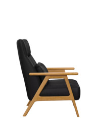 John Lewis Hendricks High Back Leather Accent Chair, Light Leg - thumbnail 3