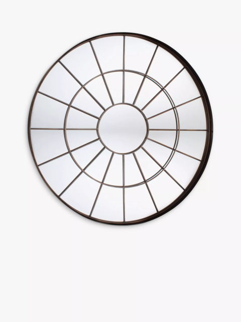 Gallery Direct Battersea Large Round Metal Frame Mirror, 105cm, Bronze - image 1