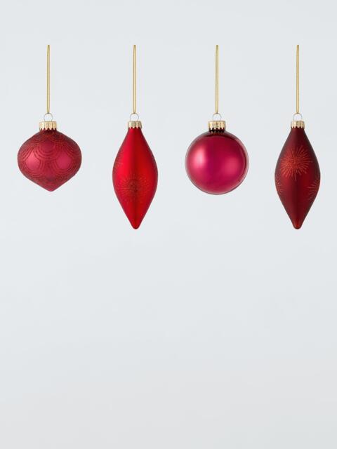 John Lewis Glass Baubles, Box of 9, Red - image 1
