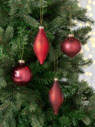 John Lewis Glass Baubles, Box of 9, Red - thumbnail 2