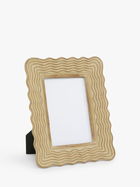 John Lewis Ribbed Rustic Wiggle Photo Frame, Neutral - image 1