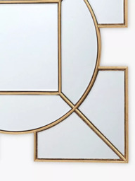 Där Lyshia Decorative Geometric Glass Wall Mirror, 60 x 60cm, Gold - thumbnail 3