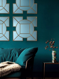 Där Lyshia Decorative Geometric Glass Wall Mirror, 60 x 60cm, Gold - thumbnail 4