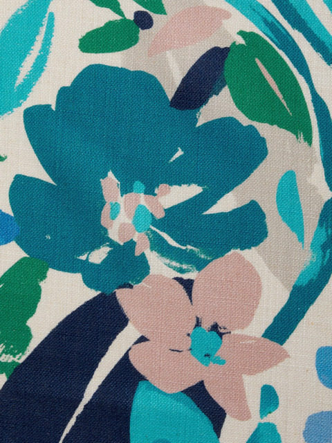 John Lewis Abstract Blossom Made to Measure Curtains or Roman Blind, Turquoise - image 1