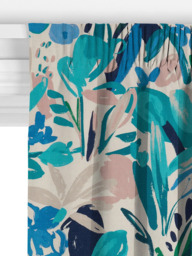 John Lewis Abstract Blossom Made to Measure Curtains or Roman Blind, Turquoise - thumbnail 3