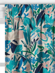 John Lewis Abstract Blossom Made to Measure Curtains or Roman Blind, Turquoise - thumbnail 4