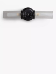 John Lewis Ribbed Glass Double Arm Bathroom Wall Light - thumbnail 2