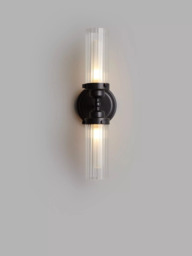 John Lewis Ribbed Glass Double Arm Bathroom Wall Light - thumbnail 5