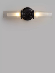 John Lewis Ribbed Glass Double Arm Bathroom Wall Light