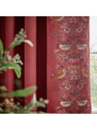 Morris & Co. Strawberry Thief Pair Lined Pencil Pleat Curtains - thumbnail 5