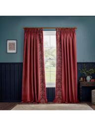 Morris & Co. Strawberry Thief Pair Lined Pencil Pleat Curtains - thumbnail 6