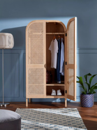 John Lewis Rattan Double Wardrobe, Oak - thumbnail 3