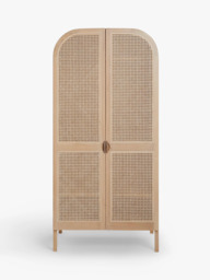 John Lewis Rattan Double Wardrobe, Oak - thumbnail 2