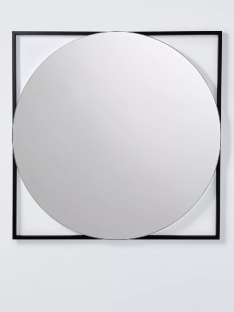 John Lewis Square Frame Bathroom Mirror, Dia. 60cm, Black - image 1