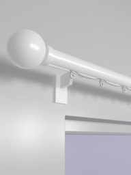John Lewis Made to Order Select Curl Gliding Curtain Pole with Ball Finial, Wall Fix, Dia.30mm - thumbnail 2