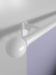 John Lewis Made to Order Select Curl Gliding Curtain Pole with Ball Finial, Wall Fix, Dia.30mm - thumbnail 4