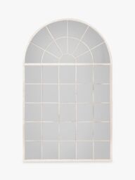 Gallery Direct Davis Arched Metal Frame Window Leaner Mirror, 160 x 100cm, White