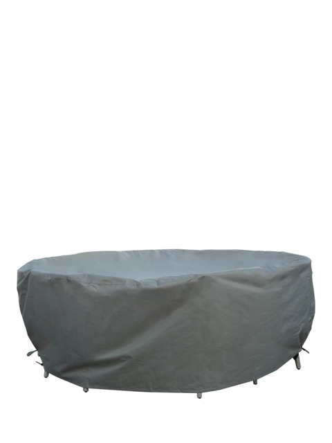 Bramblecrest Rattan 6-Seater Round Dining Set Water Repellent Garden Furniture Covers, Khaki