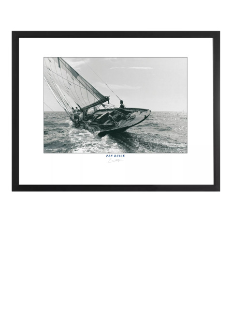 Brookpace Lascelles 'Pen Duick' Yacht Framed Print & Mount, 35 x 45cm, Black/White - image 1