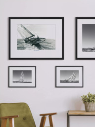 Brookpace Lascelles 'Pen Duick' Yacht Framed Print & Mount, 35 x 45cm, Black/White - thumbnail 2