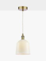 Laura Ashley Porcelain Pendant Ceiling Light, Set of 2, Cream
