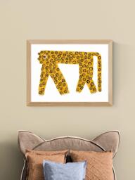 EAST END PRINTS Min Pin 'Super Jaguar' Framed Print, 33.4 x 43.4cm, Natural - thumbnail 2