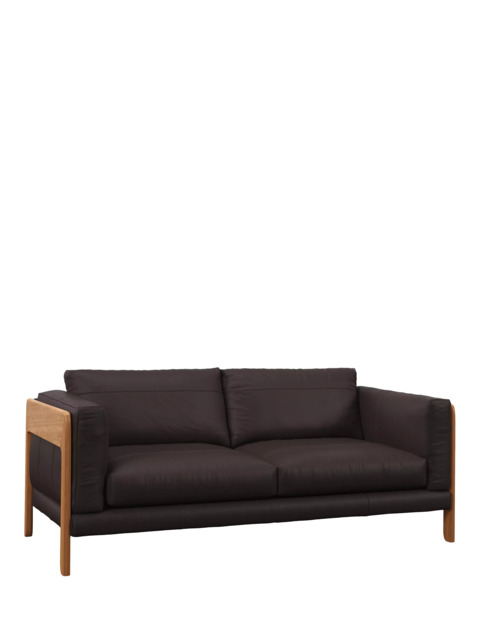John Lewis Nest Large 3 Seater Leather Sofa, Light Leg - image 1